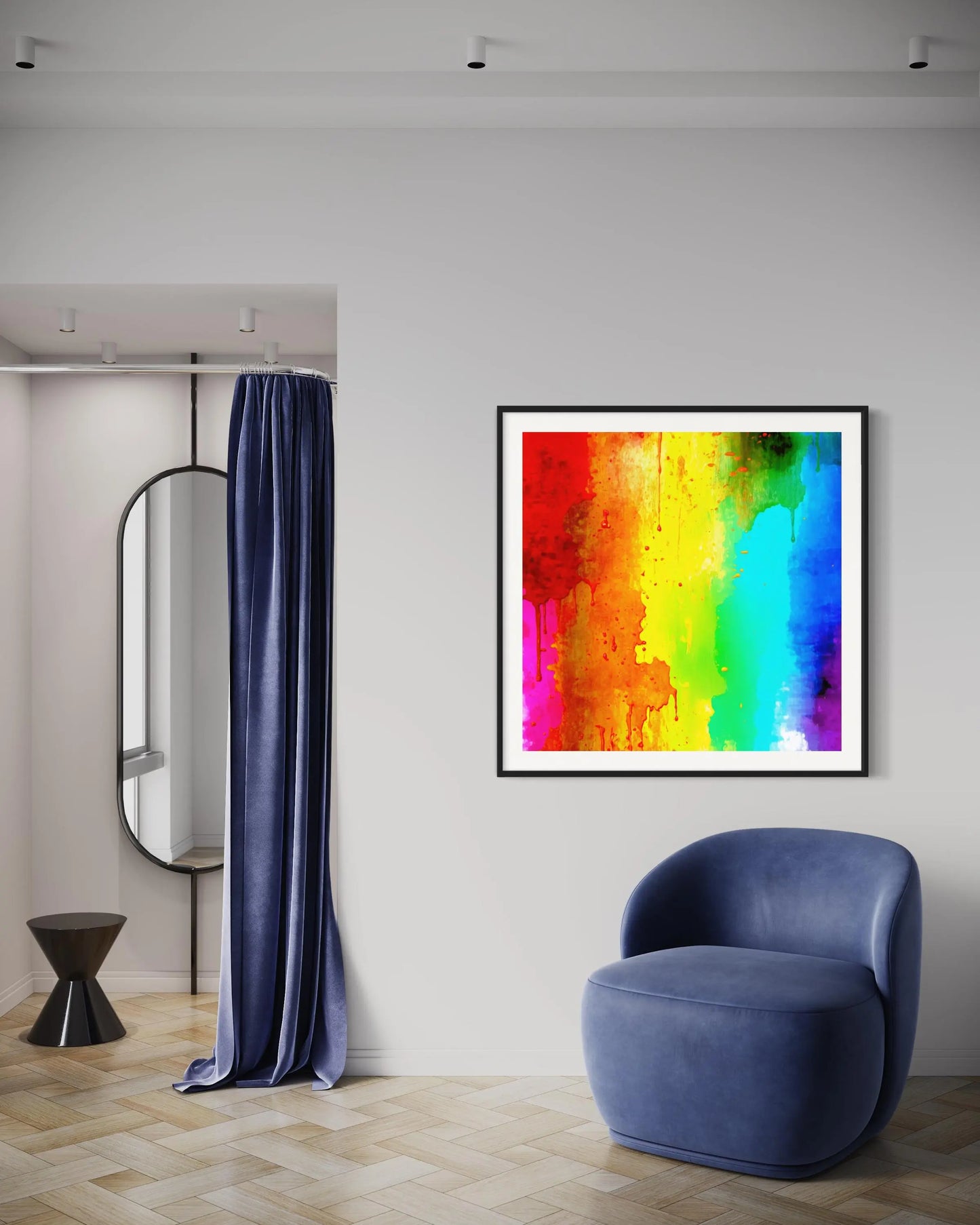 High-resolution AI art featuring vibrant red, yellow, and orange abstract design