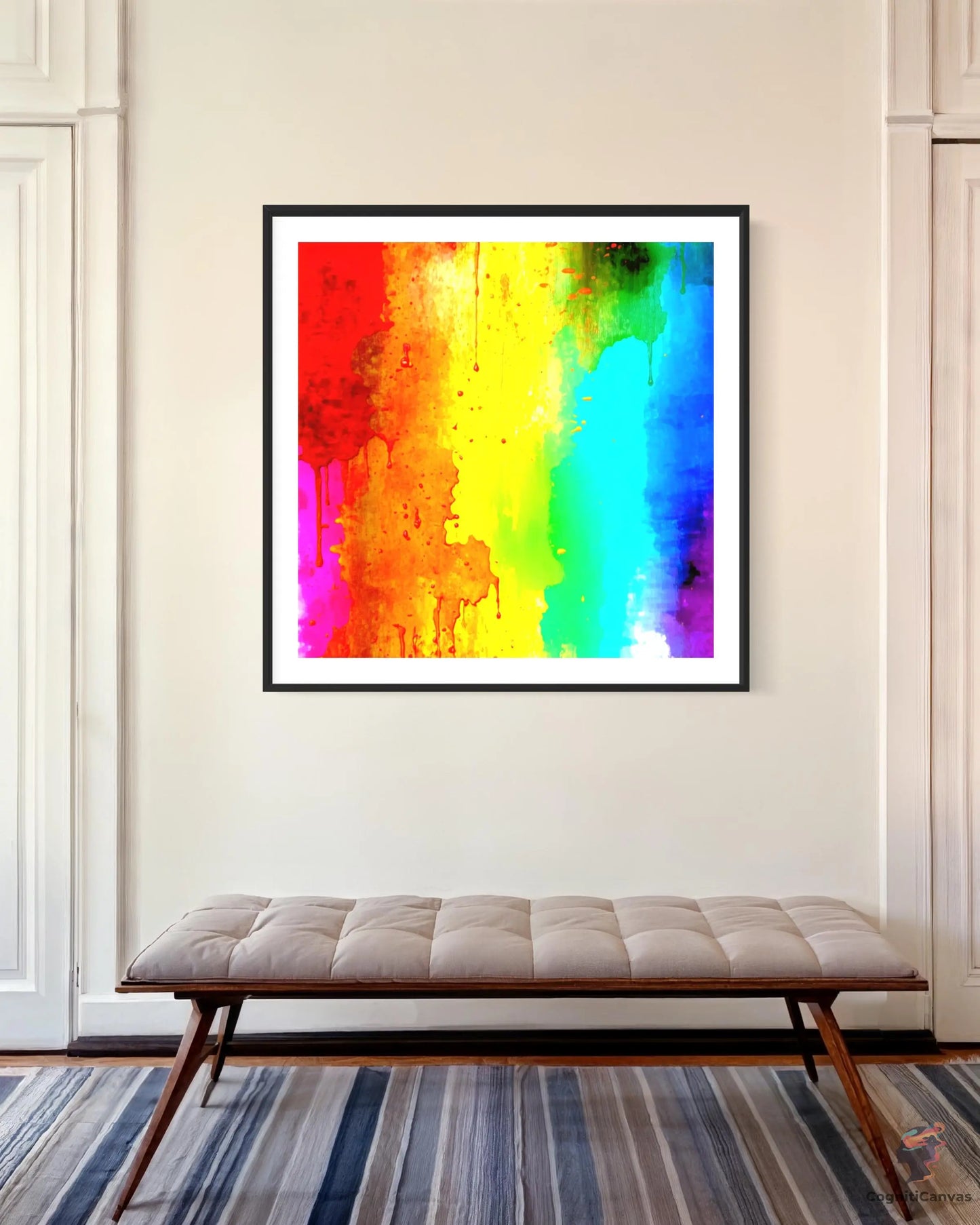 High-quality AI-generated art featuring vibrant abstract design for bedroom wall art