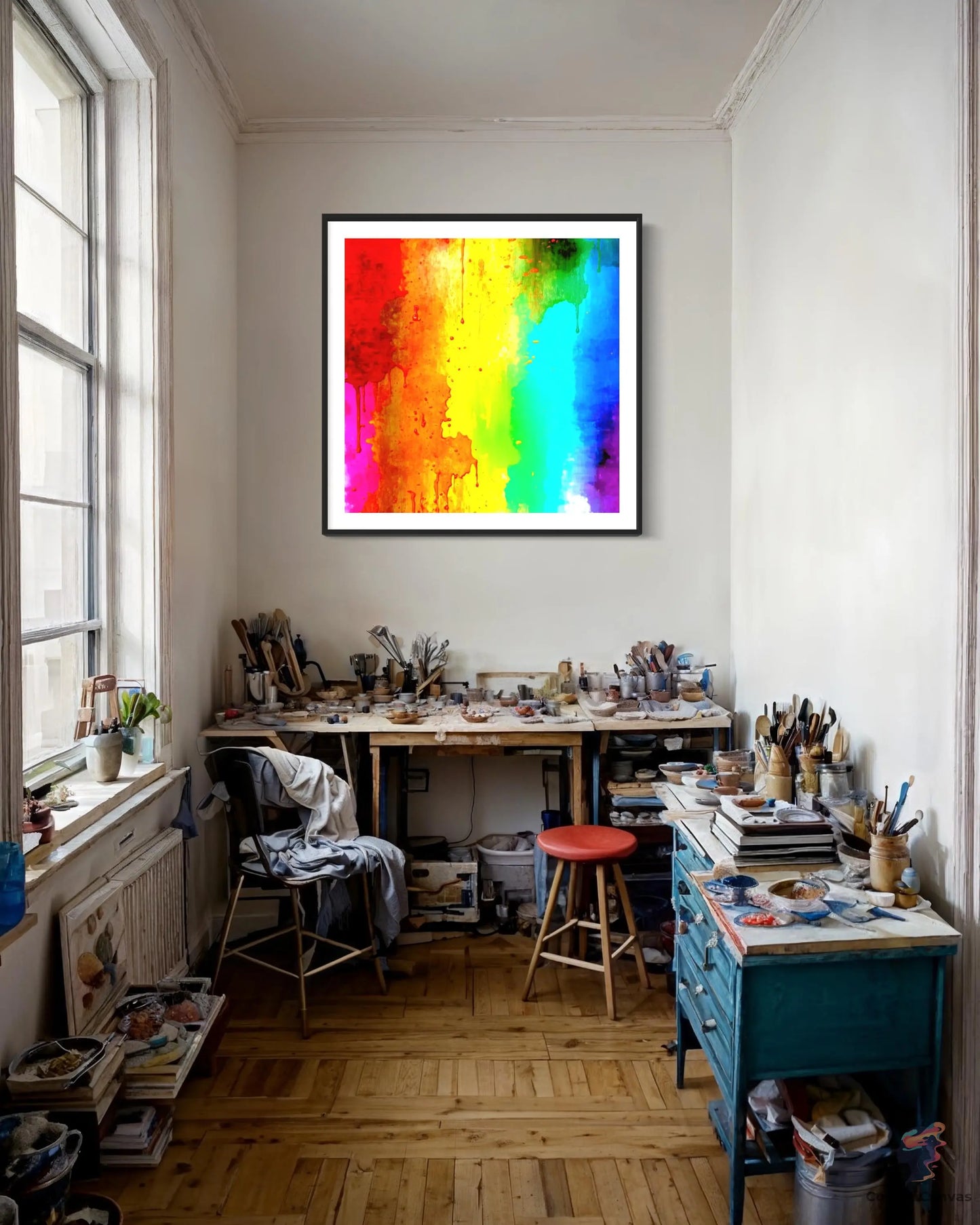 Instant download AI-generated modern abstract art by CognitiCanvas – perfect for office spaces