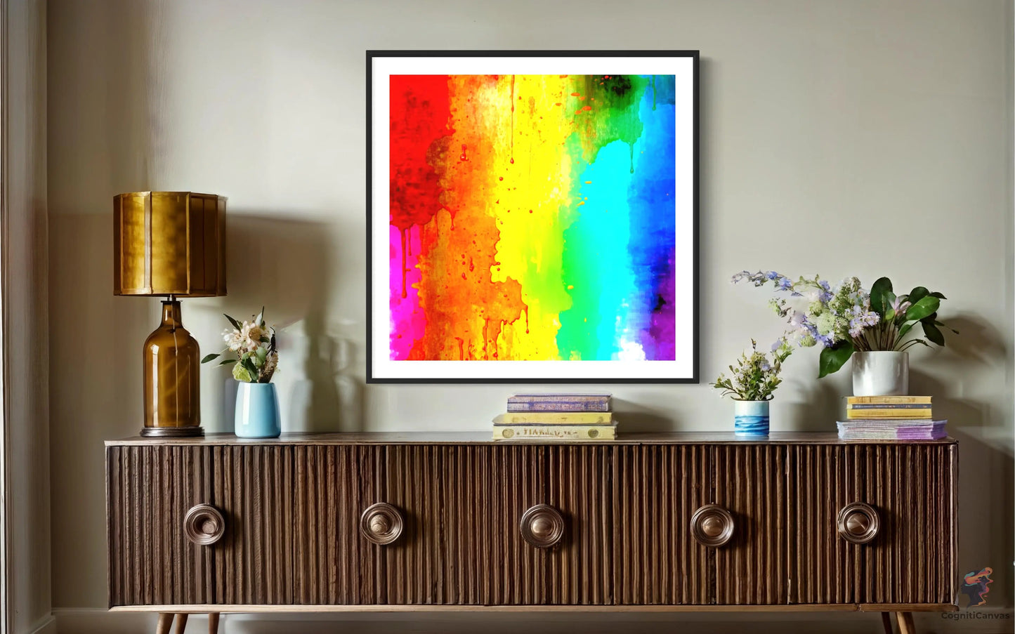 Printable abstract artwork – AI-generated vibrant design for home or office decoration