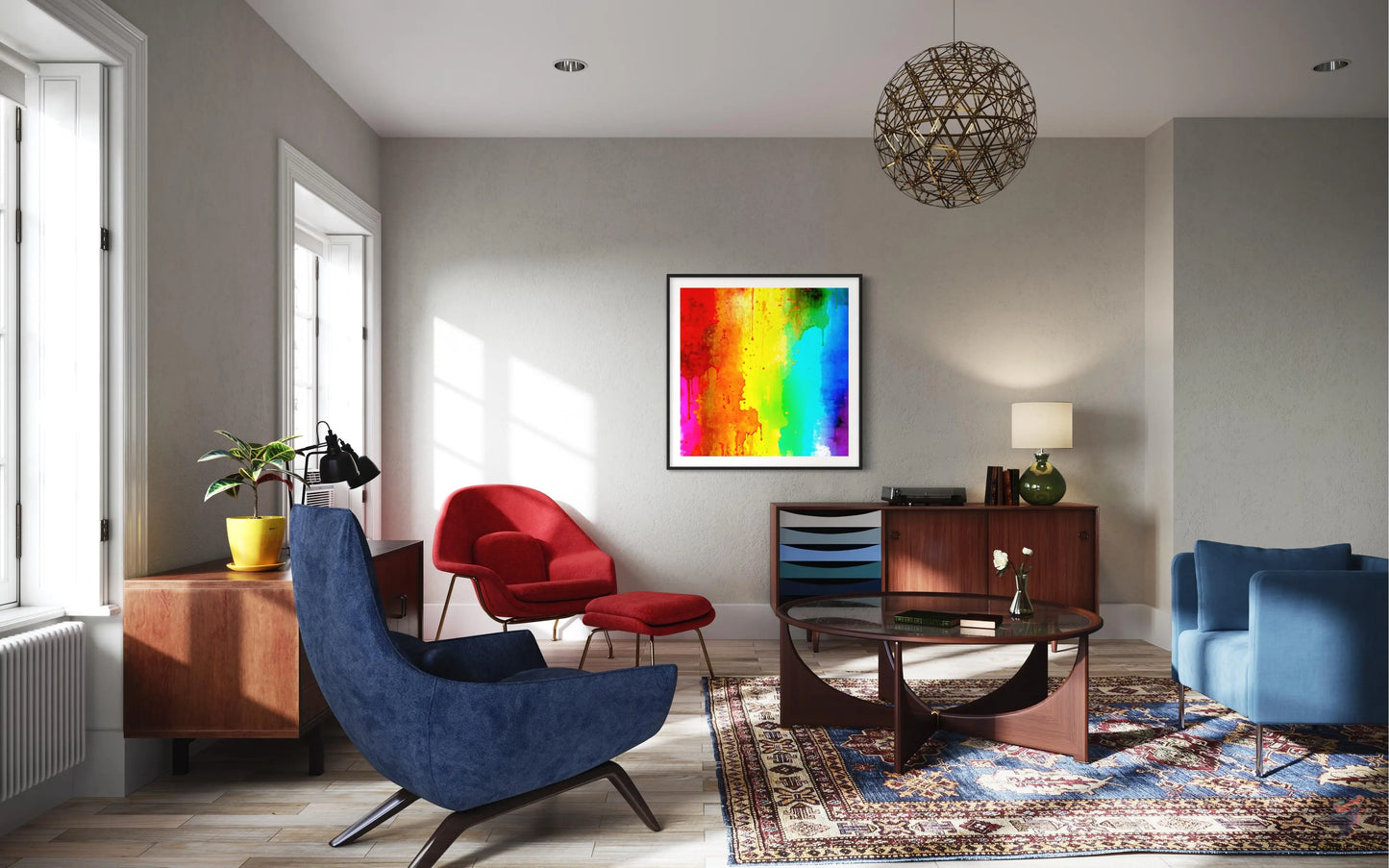 AI-generated modern abstract wall art – digital download for interior design enthusiasts