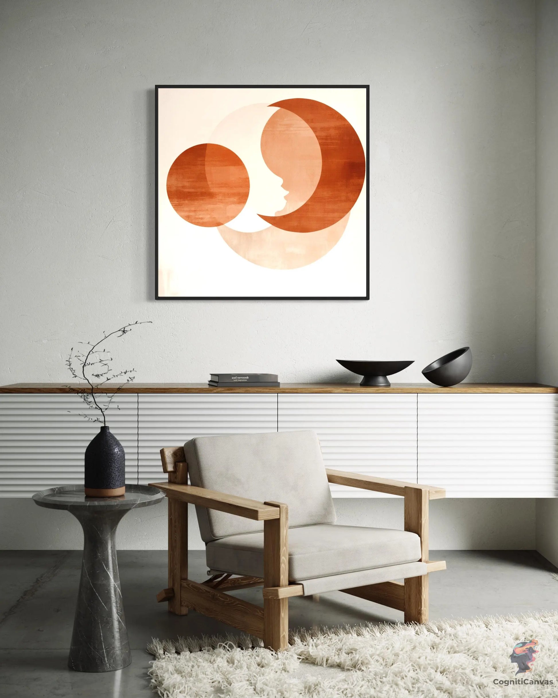 Modern Boho Wall Art | Minimalist Terracotta Digital Print CognitiCanvas