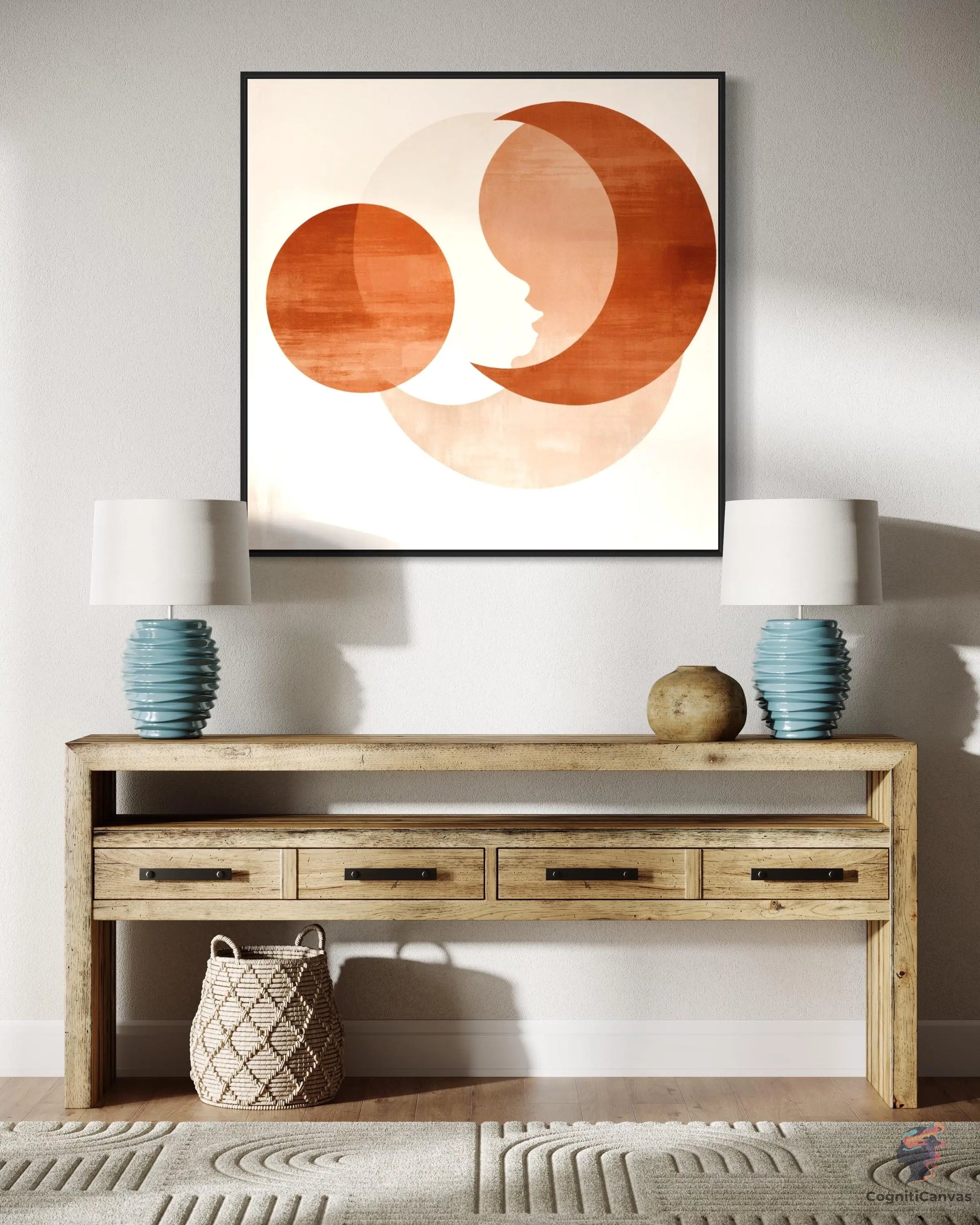 Modern Boho Wall Art | Minimalist Terracotta Digital Print CognitiCanvas