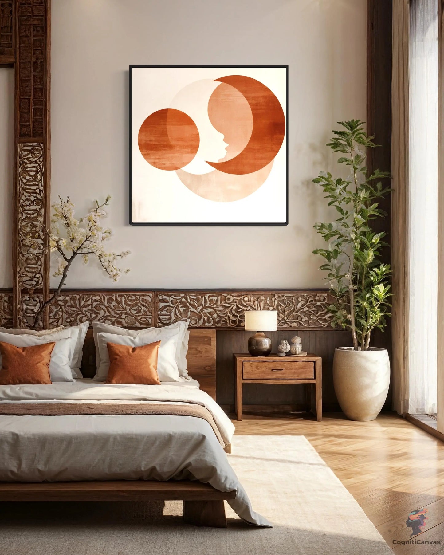 Modern Boho Wall Art | Minimalist Terracotta Digital Print CognitiCanvas