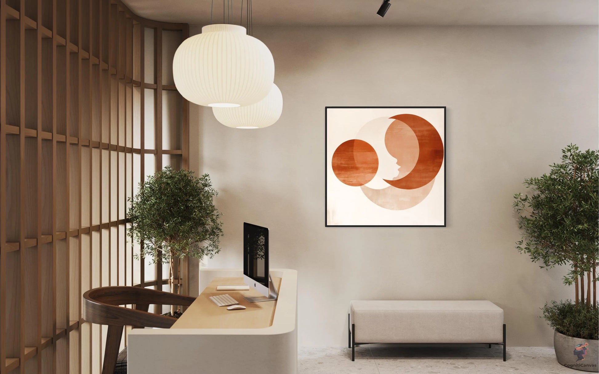 Modern Boho Wall Art | Minimalist Terracotta Digital Print CognitiCanvas