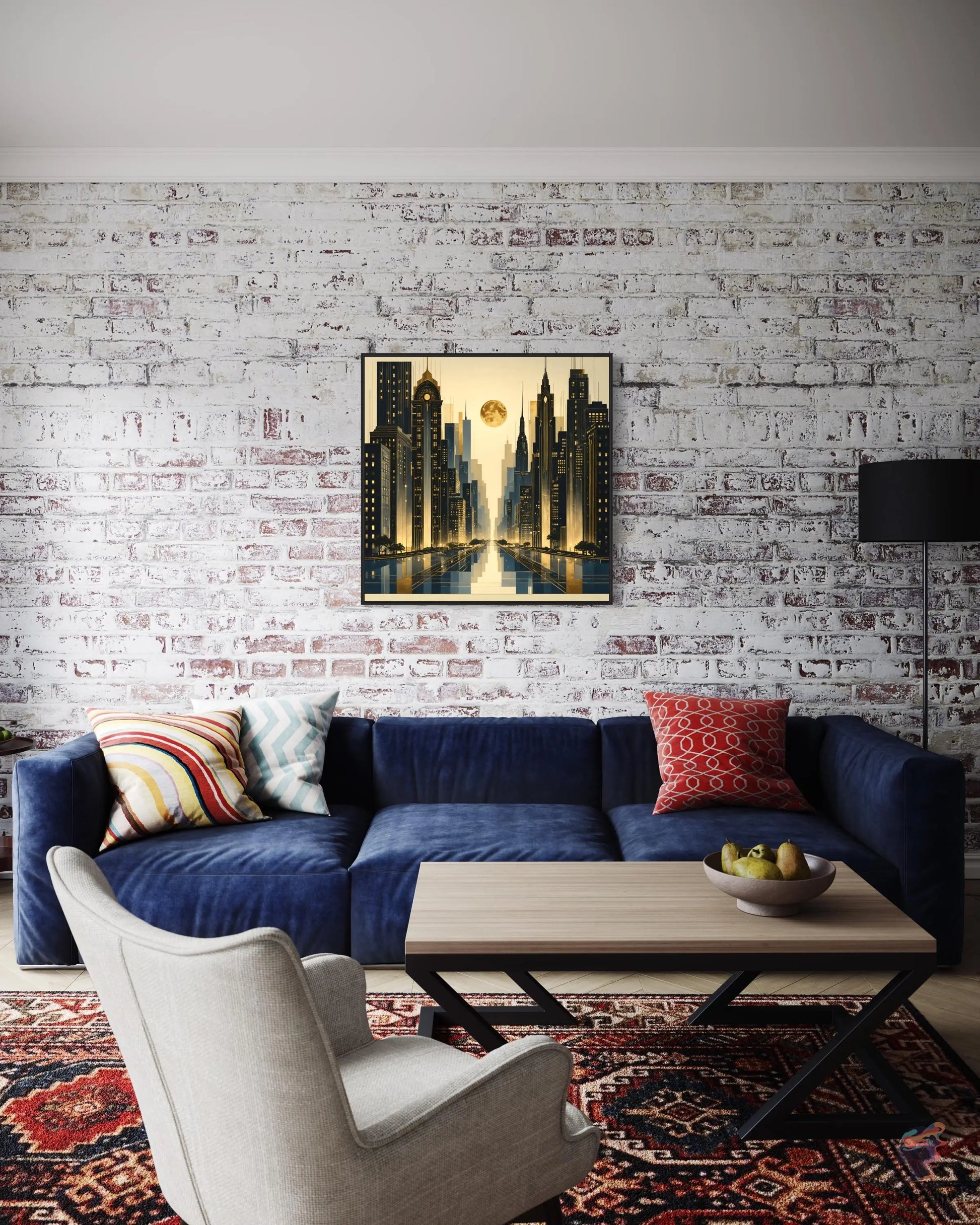 Modern Cityscape Artwork - AI-Generated Skyscraper Painting CognitiCanvas