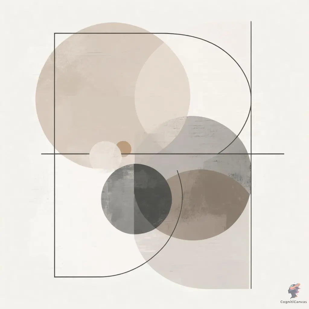 Modern Minimalist Abstract Art - Beige Cream Gray Geometric | Minimalist Abstract Art CognitiCanvas