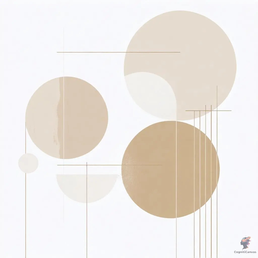 Modern Minimalist Abstract Art with Geometric Shapes in Mute | Modern Digital Wall Art CognitiCanvas