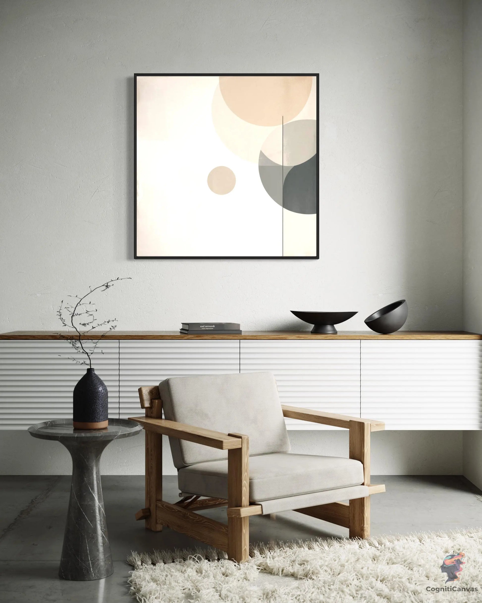 Modern Minimalist Abstract Artwork - Muted Tones Geometric | Minimalist Abstract Art CognitiCanvas