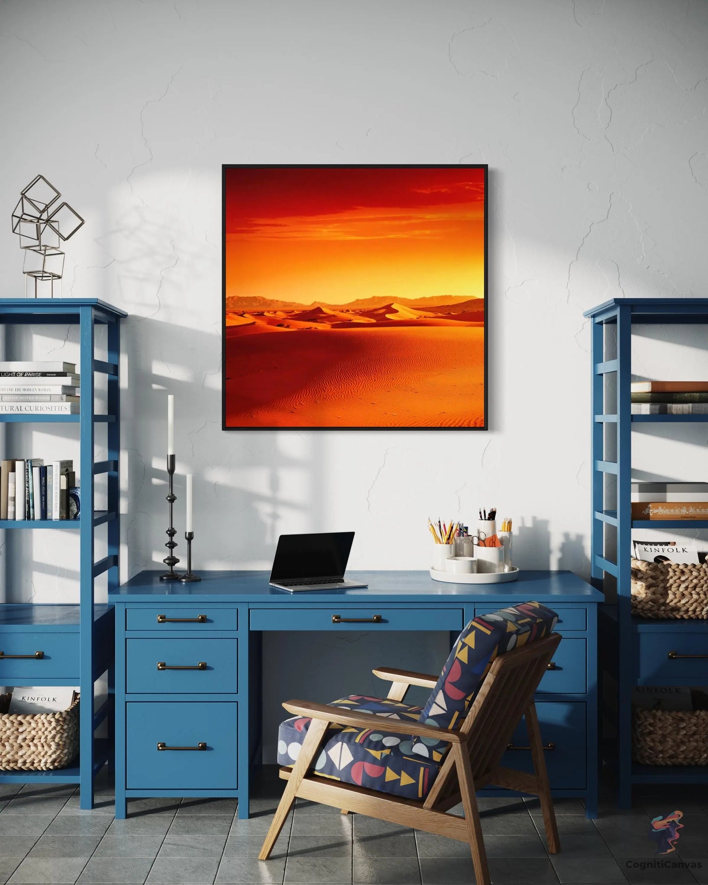 Premium Photorealistic Desert Sunset Art - Detailed Shadows | Modern Digital Wall Art CognitiCanvas