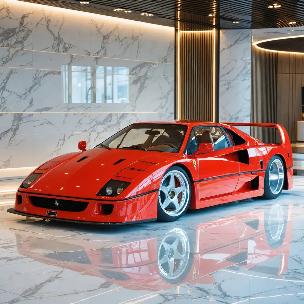 Red Ferrari F40 Digital Art - AI-Generated Supercar Wall Decor CognitiCanvas