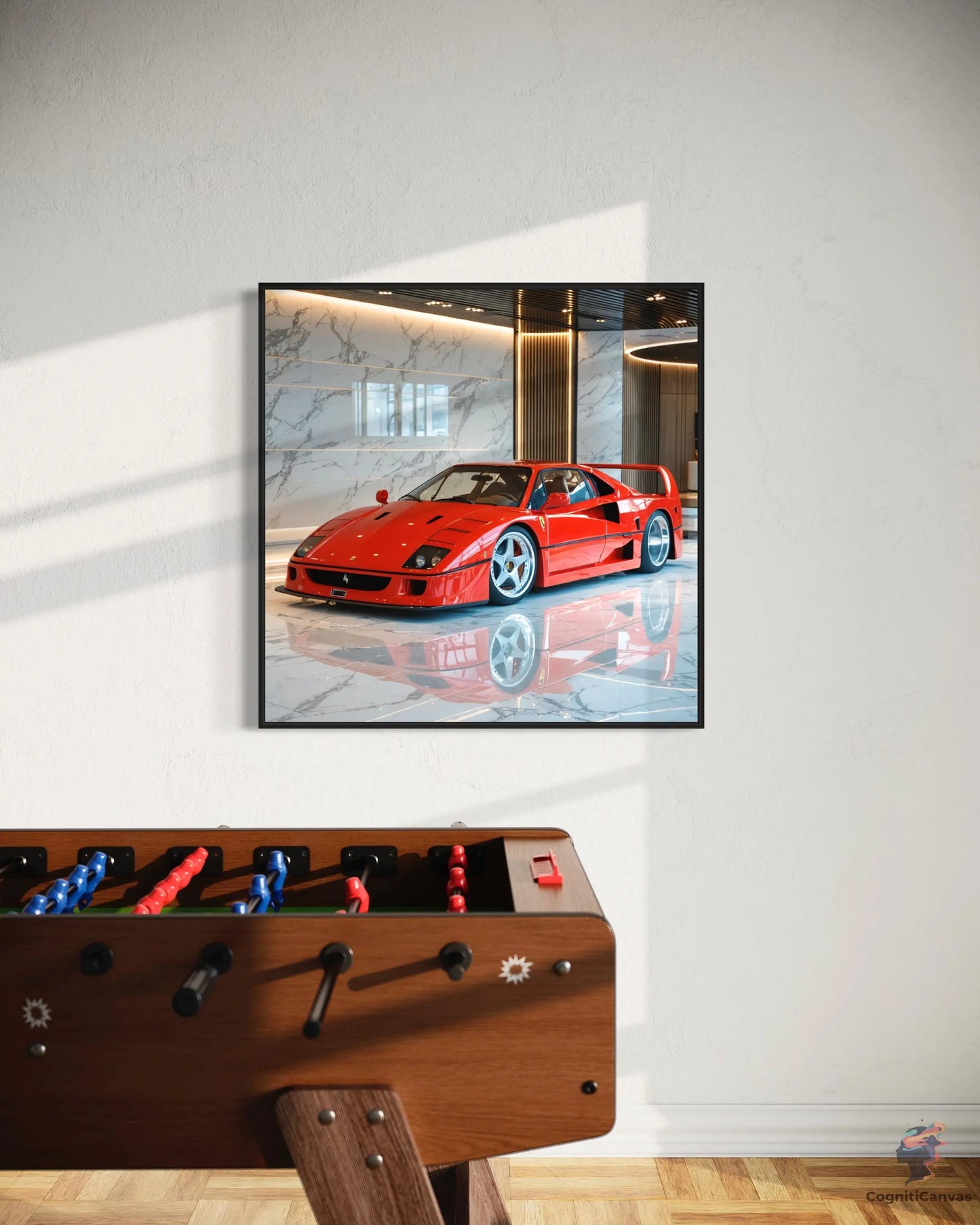 Red Ferrari F40 Digital Art - AI-Generated Supercar Wall Decor CognitiCanvas