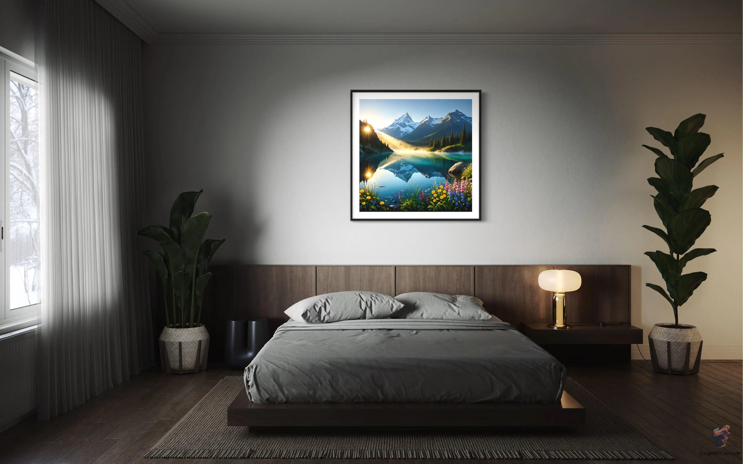 Serene Sunrise | Modern Digital Wall Art CognitiCanvas