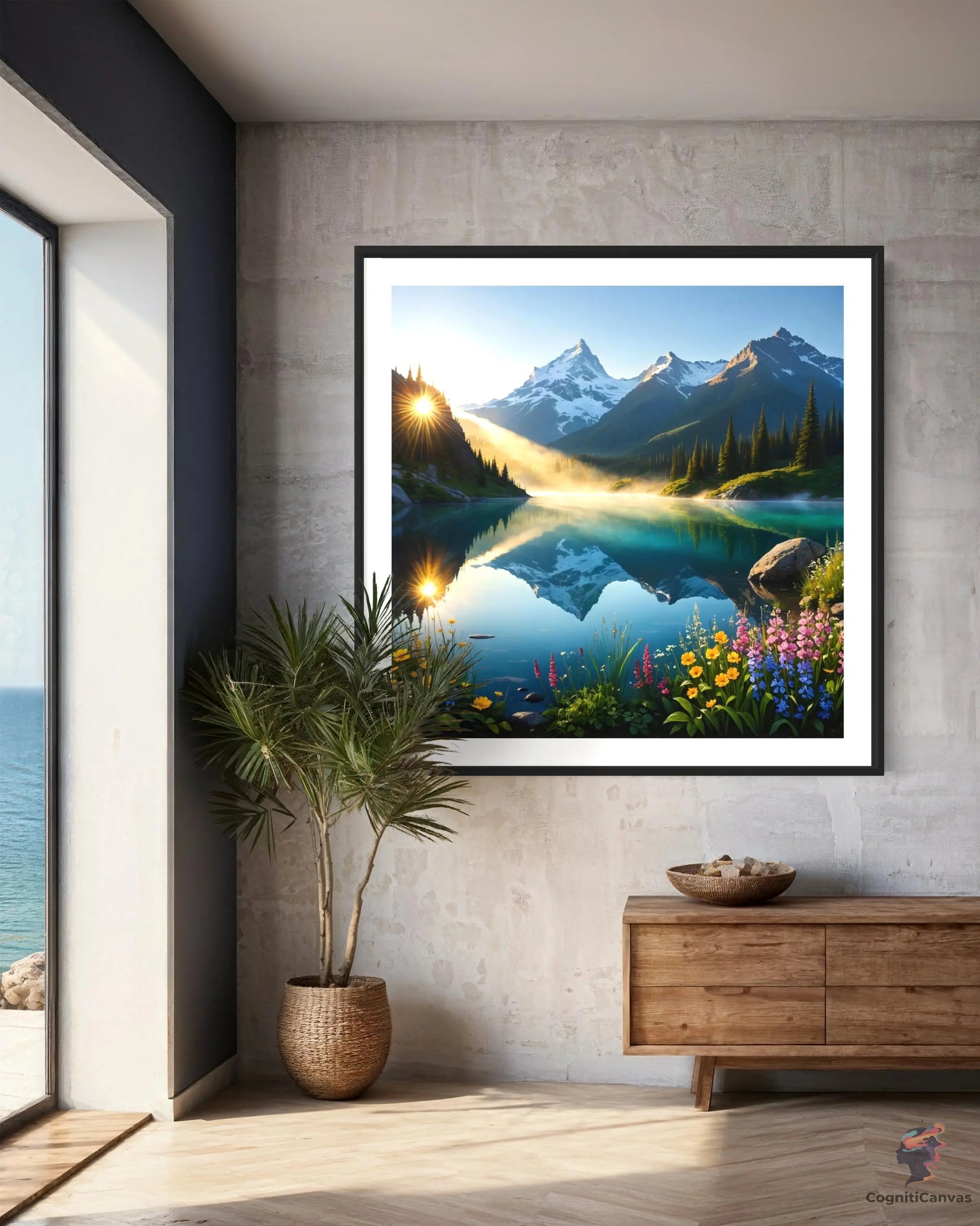 Serene Sunrise | Modern Digital Wall Art CognitiCanvas