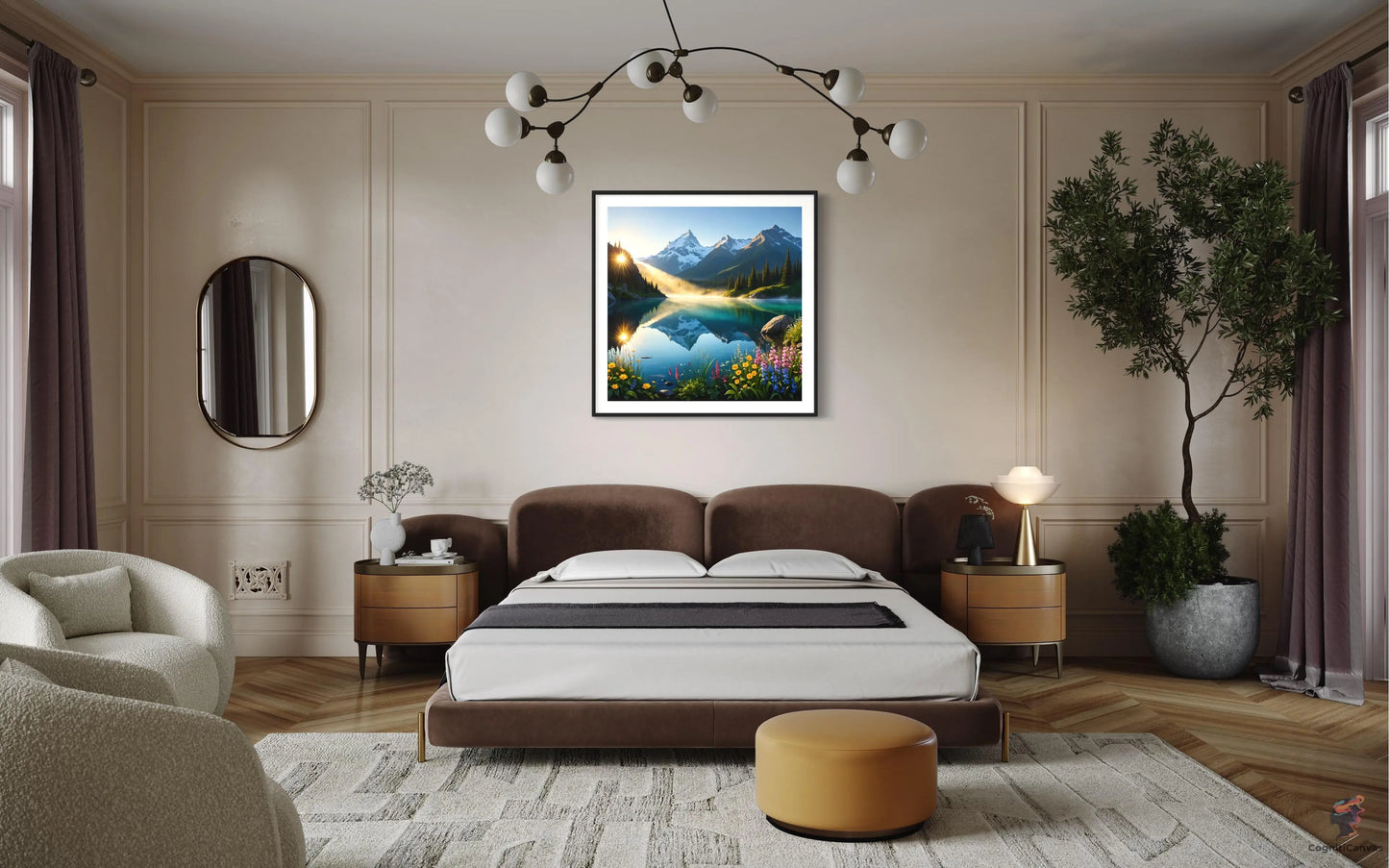 Serene Sunrise | Modern Digital Wall Art CognitiCanvas