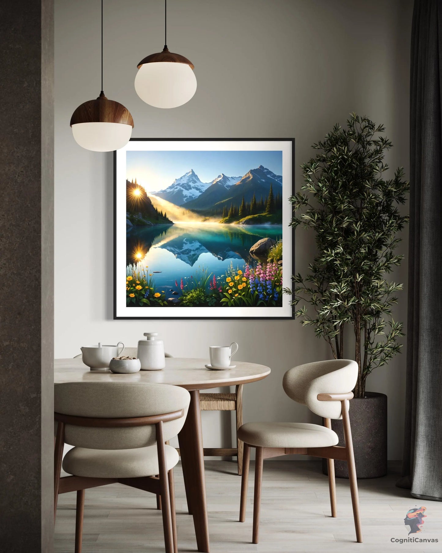 Serene Sunrise | Modern Digital Wall Art CognitiCanvas