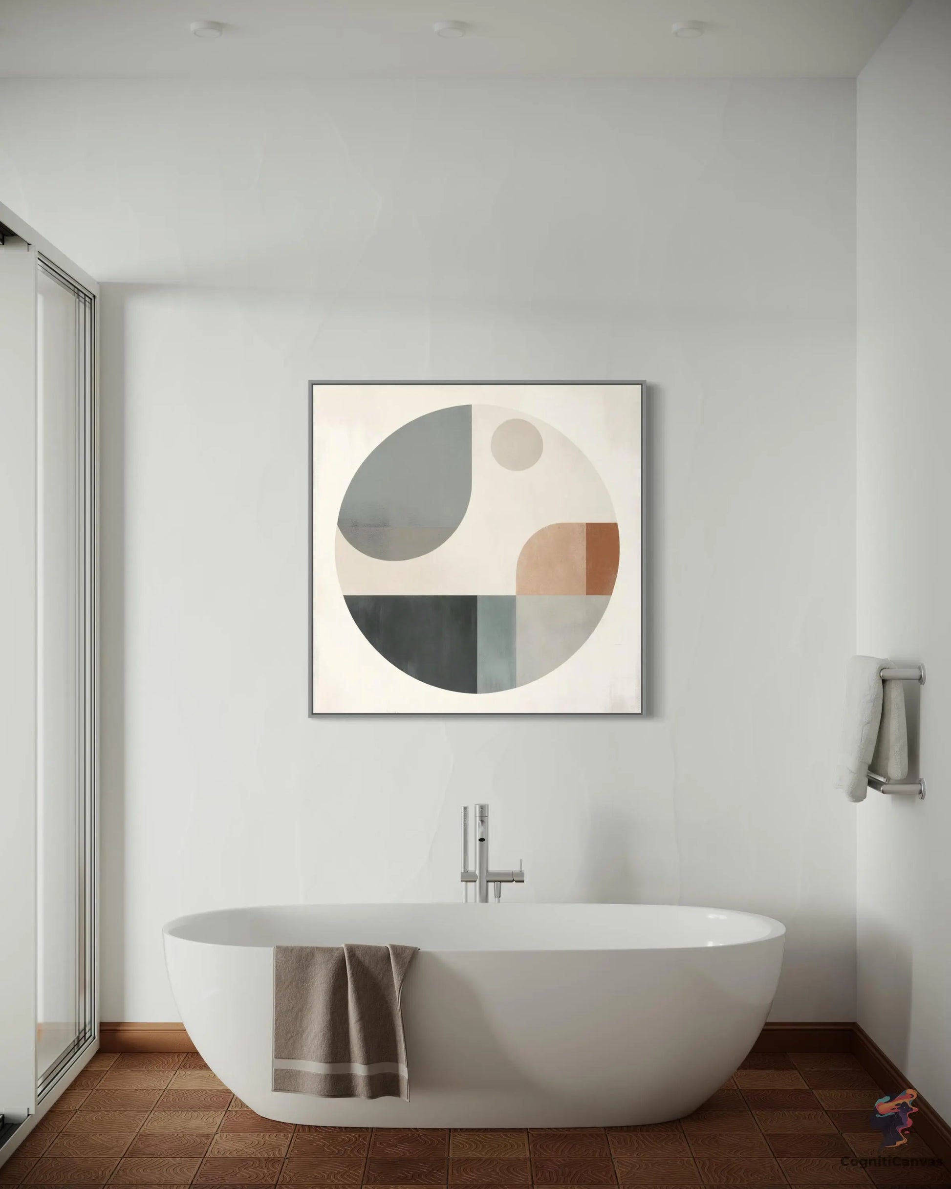 Unique Scandinavian-Style Centered Circular Abstract Art | Modern Digital Wall Art CognitiCanvas