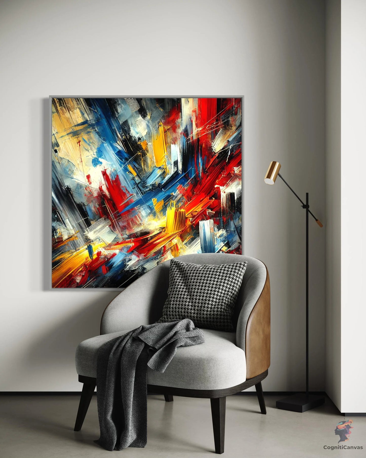 Vibrant Abstract Expressionism Art Print - Dynamic Brushstrokes Digital Download CognitiCanvas