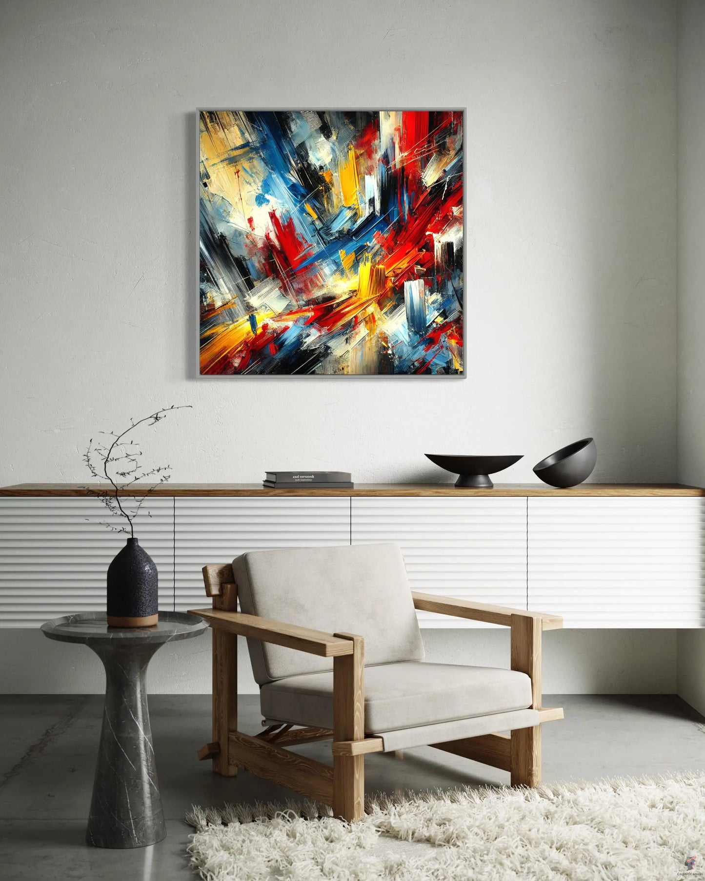 Vibrant Abstract Expressionism Art Print - Dynamic Brushstrokes Digital Download CognitiCanvas