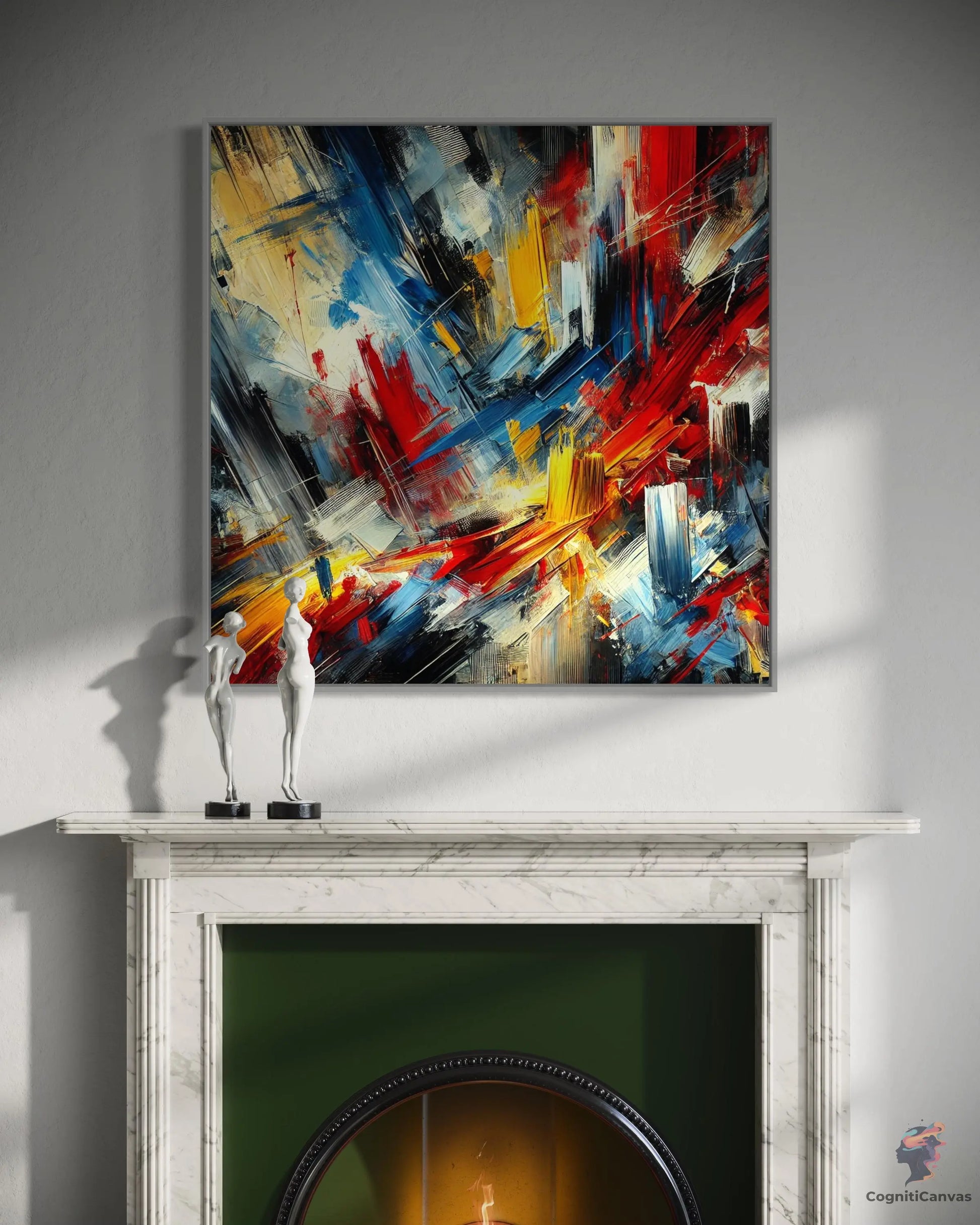 Vibrant Abstract Expressionism Art Print - Dynamic Brushstrokes Digital Download CognitiCanvas