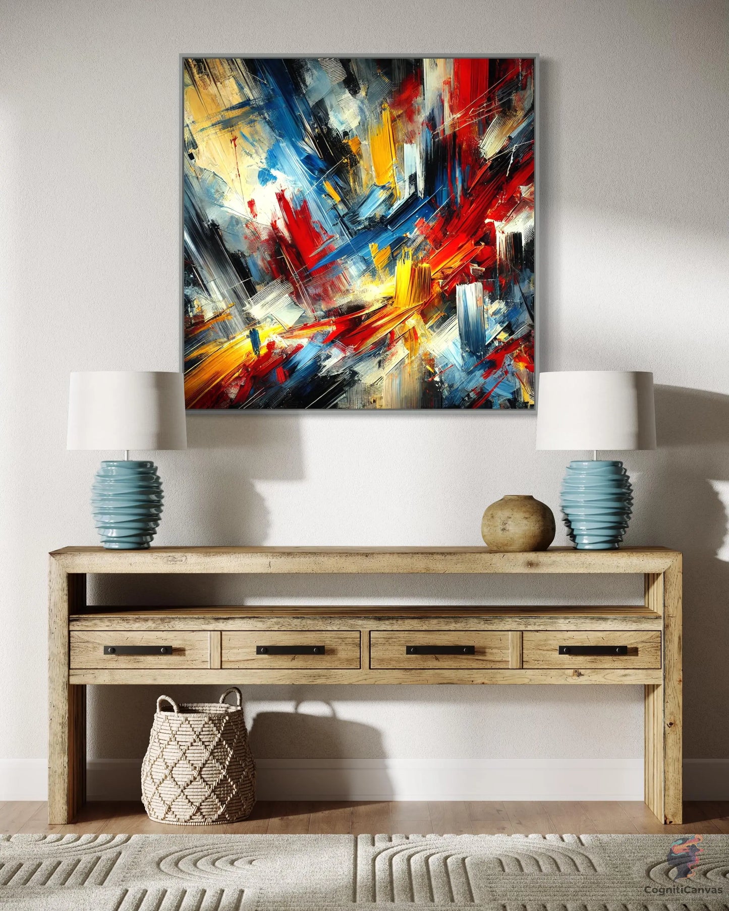 Vibrant Abstract Expressionism Art Print - Dynamic Brushstrokes Digital Download CognitiCanvas