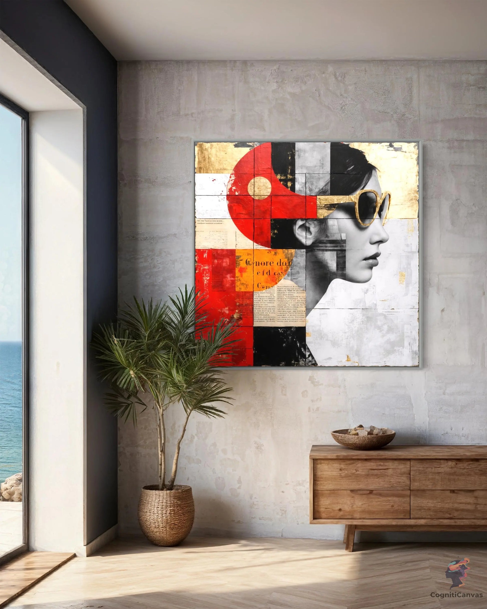 Vibrant Abstract Mixed-Media Collage | Modern Digital Wall Art CognitiCanvas