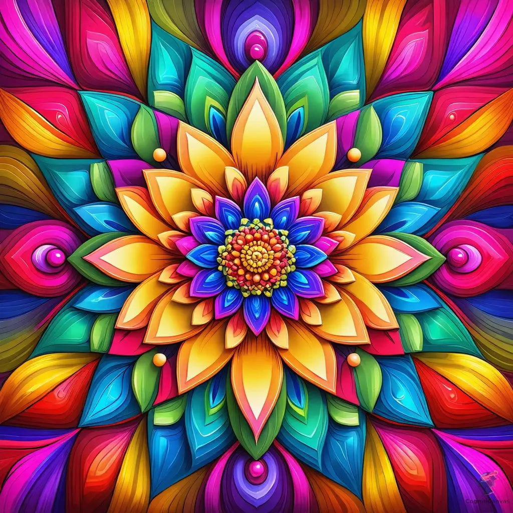 AI-generated vibrant digital floral art – abstract wall decor by CognitiCanvas