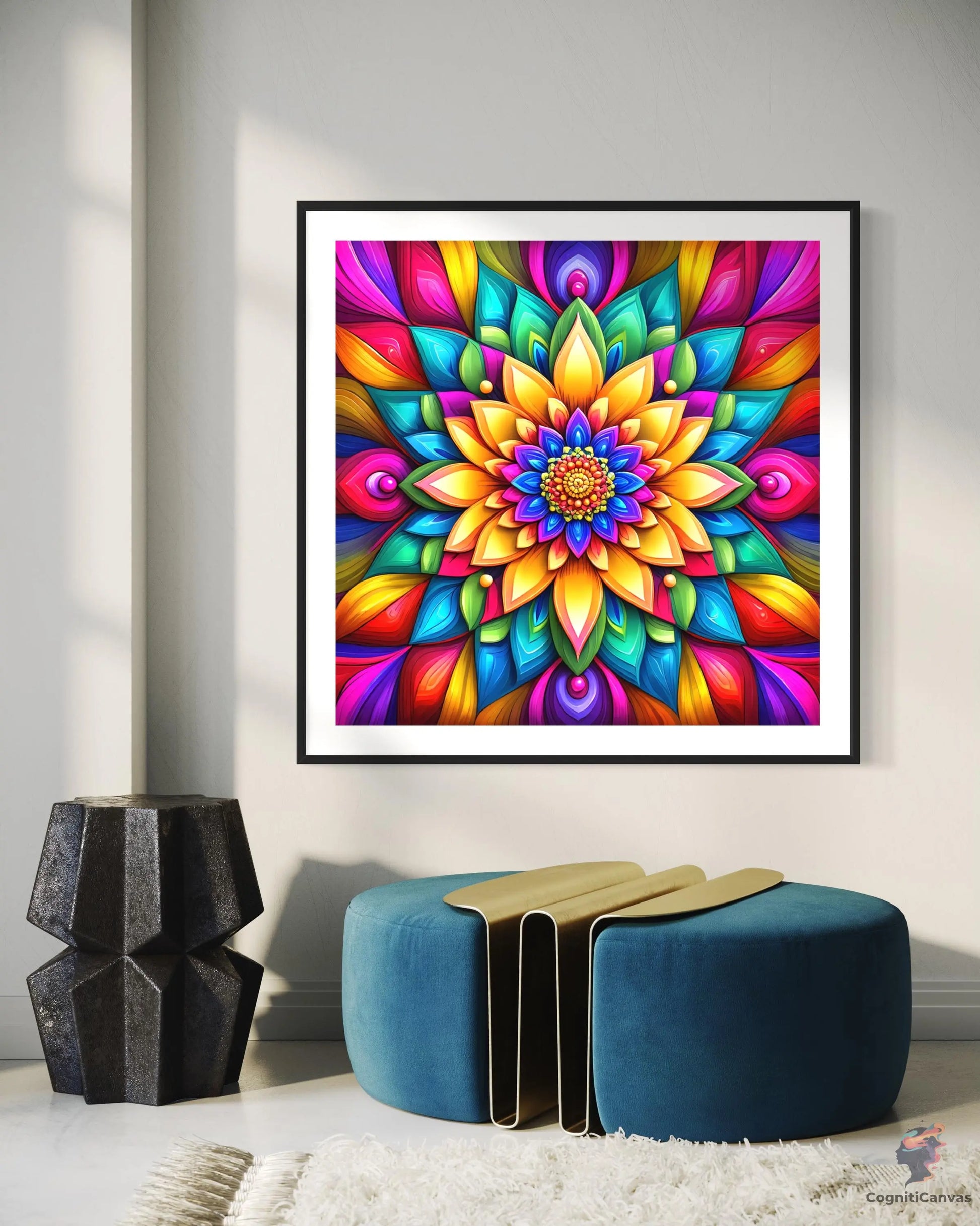 Affordable digital download – AI-generated abstract floral illustration for home decor