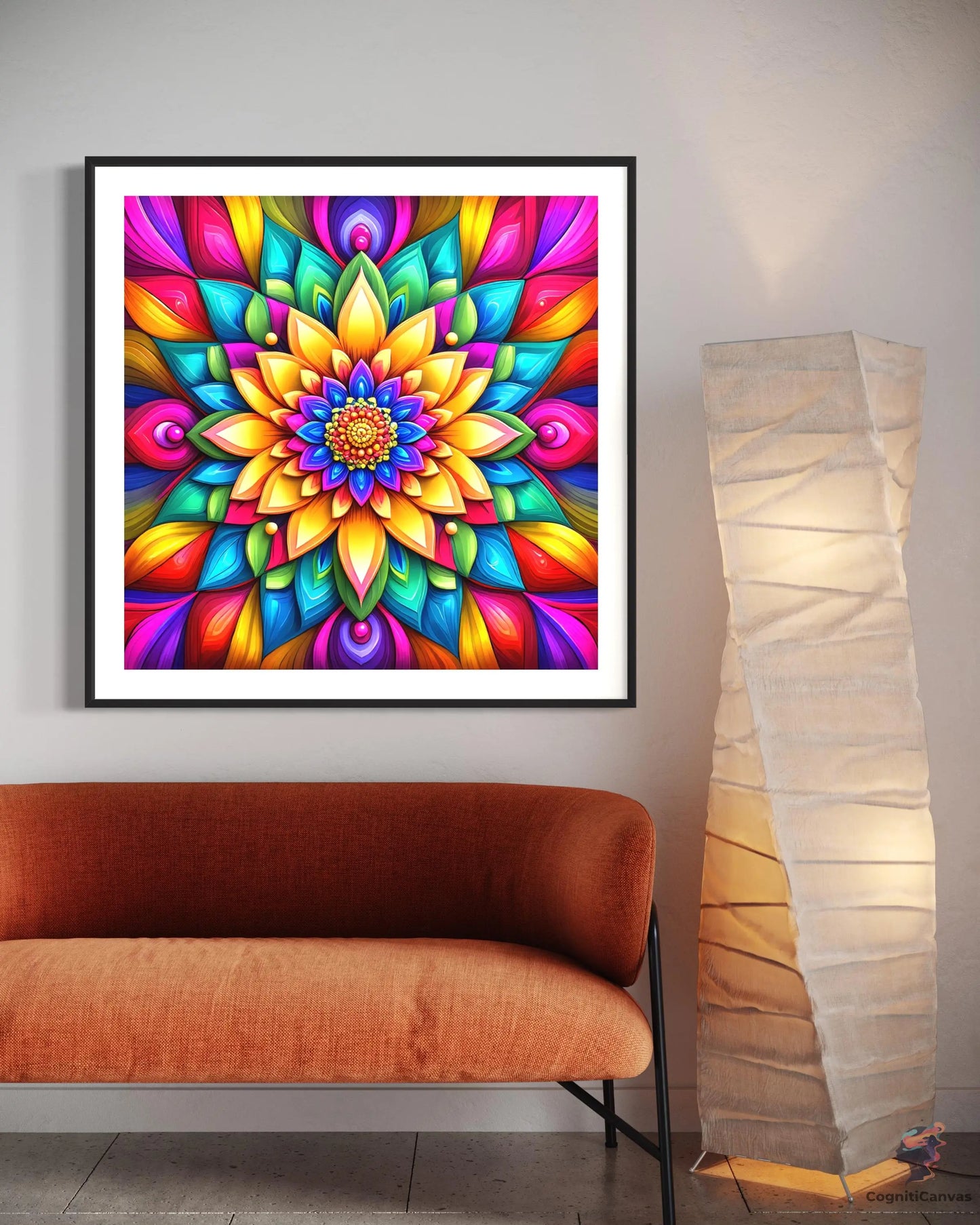 Printable abstract floral artwork – AI-generated vibrant design for home or office decoration