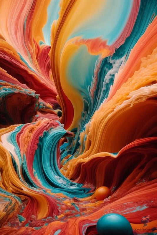 Vibrant swirling abstract art digital download by CognitiCanvas