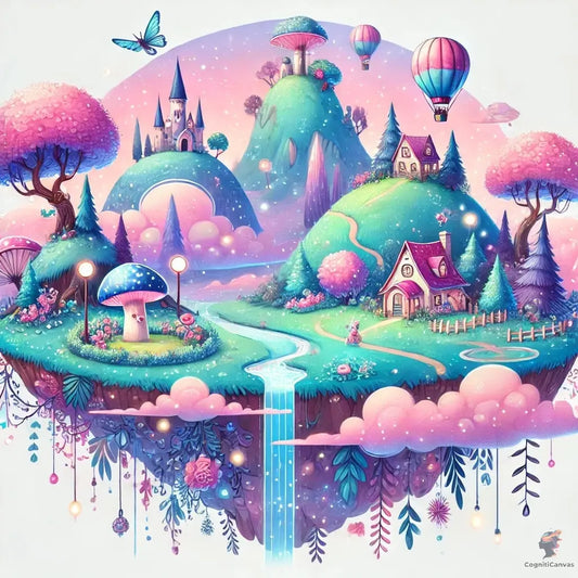 Whimsical Fantasy Landscape Art Print - Magical Digital Download CognitiCanvas