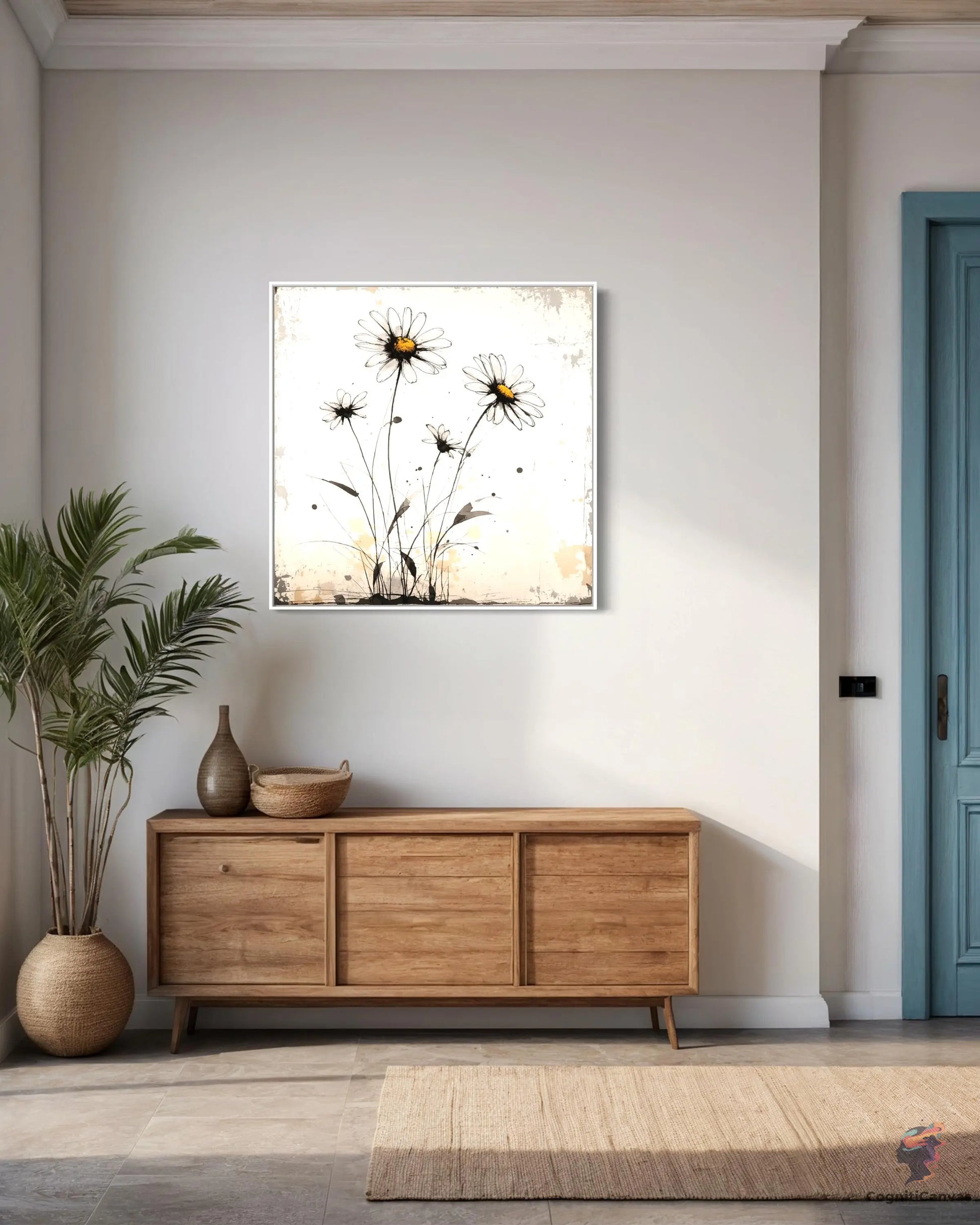 Wildflower Sketch Art | Rustic Floral Digital Print CognitiCanvas