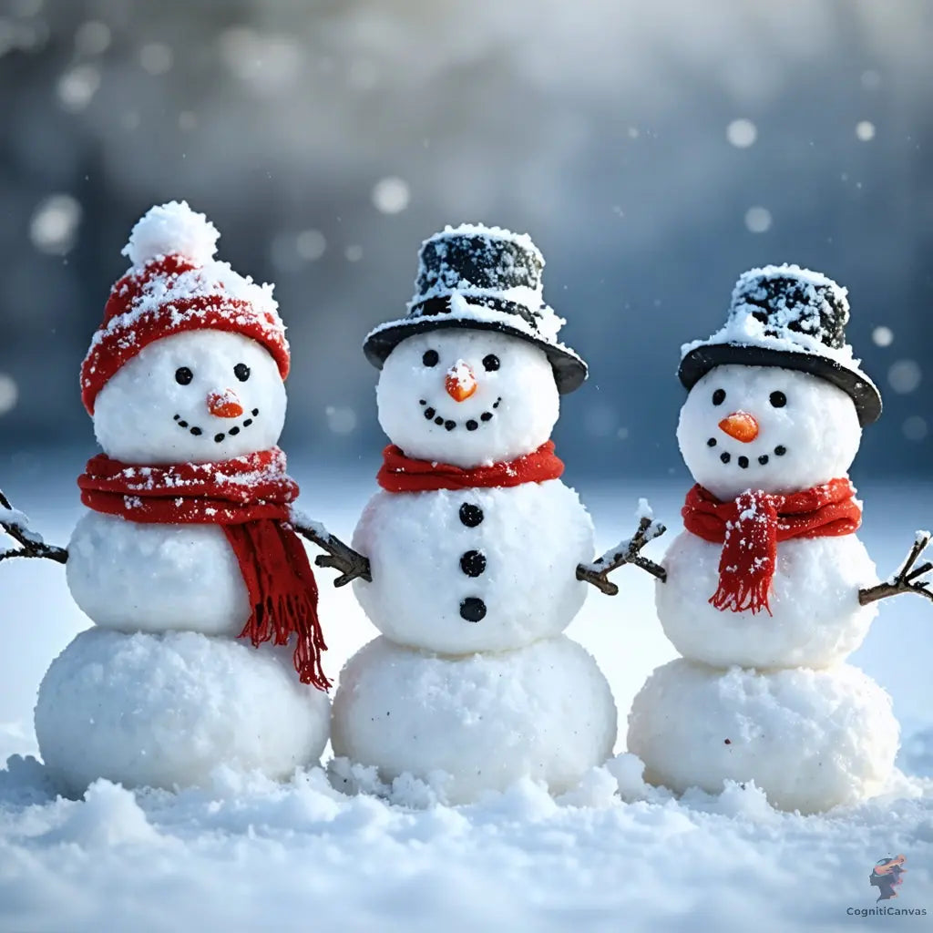 AI-generated winter wall art - playful snowman digital art by CognitiCanvas