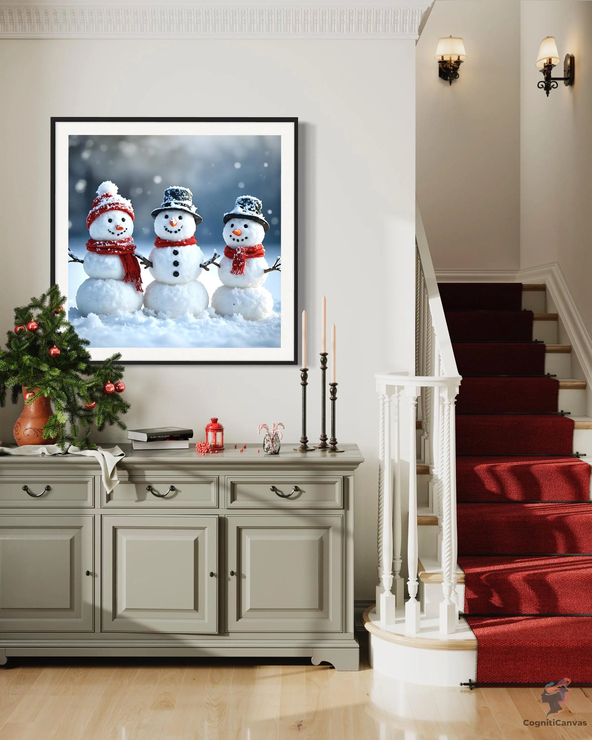 Affordable digital download - AI-generated snowman illustration for holiday season